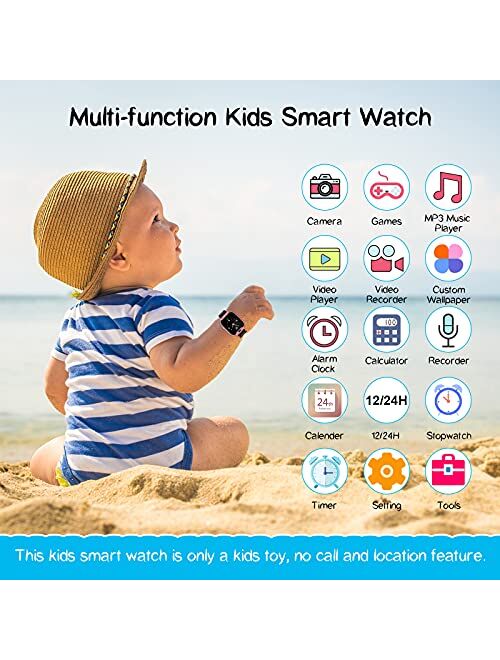 Kids Smart Watch for Boys Girls - Smart Watch for Kids with Camera Games MP3 Music Player Video Player Calculator Alarm Clock Touchscreen Kids Watch Birthday Gifts Toddle