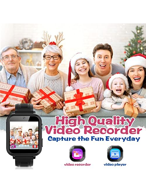 Smart Watch for Kids, Aluminum Case with Deep Navy Sport Band 16 Games, Pedometer Music Video Recorder Player Camera Flashlight Alarm Clock and More, Smartwatch for Age 3