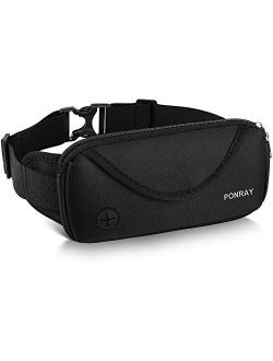 PONRAY Running Belt Fanny Pack - Water Resistant Running Phone Holder for Women Men Jogging Hiking Fitness - Adjustable Running Waist Pack Pouch for iPhone Xs Max 8 7 Plu