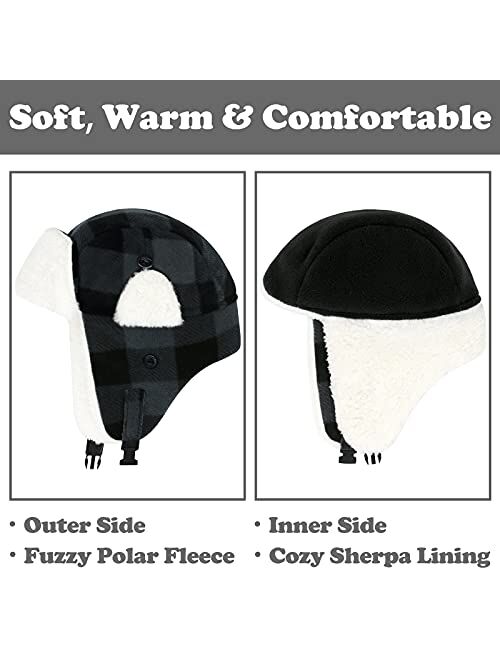 Baby Boy Hats Toddler Winter Hat Sherpa Lined Warm Trapper Hat Fleece Girl Infant Beanie