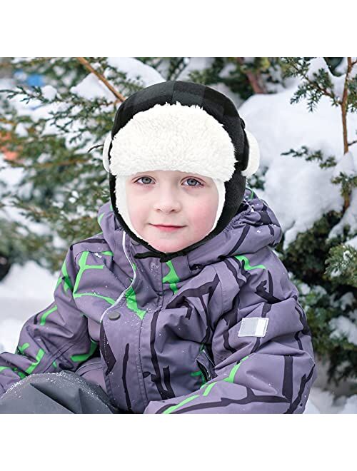 Baby Boy Hats Toddler Winter Hat Sherpa Lined Warm Trapper Hat Fleece Girl Infant Beanie