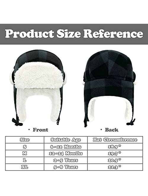 Baby Boy Hats Toddler Winter Hat Sherpa Lined Warm Trapper Hat Fleece Girl Infant Beanie