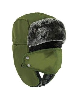 Winter Face Mask For Men - Russian Style Hat Ushanka, Trooper, Trapper Hats for Men and Women - Windproof Ski Mask