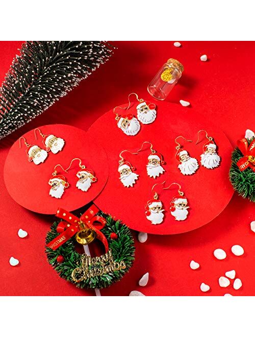 Christmas Earrings for Womens Girls, Enameled Thanksgiving Xmas Holiday Jewelry Drop Dangle Earrings Set