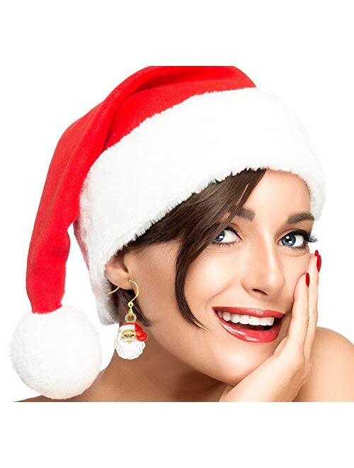 Christmas Earrings for Womens Girls, Enameled Thanksgiving Xmas Holiday Jewelry Drop Dangle Earrings Set