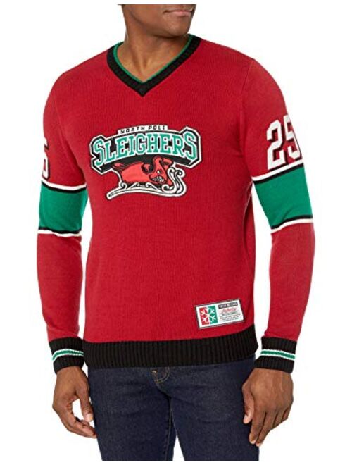 Ugly Christmas Sweater Company Men's Hockey Jersey V-Neck St. Nick Xmas Sweater