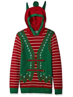 Ugly Christmas Sweater Men's Elf Hooded