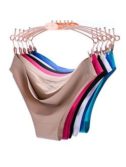 COSOMALL 6 Pack Women's Invisible Seamless Bikini Underwear Half Back Coverage Panties