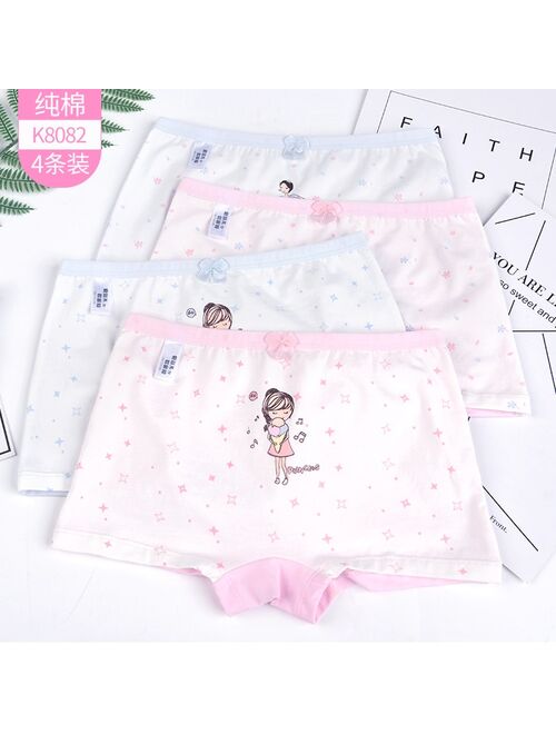 Disney A box of 4PCS Girl underwear cotton Japan cute mid-waist triangle student girl underwear soft kids underwear girls teen panties