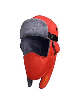 Zacro Trapper Hat - Unisex Winter Trapper Hat Warm Thick Trooper Hats with Windproof Mask for Men and Women