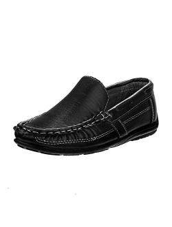 Josmo Boys’ Shoes – Casual Leatherette Moccasin Driving Loafers (Size: 5T-5 Big Kid)