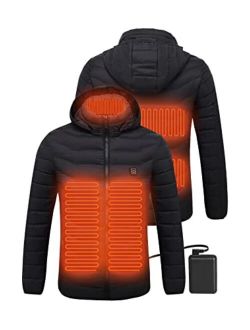 Heated Jacket, ANTARCTICA Lightweight Heating Jackets with 5V/3A Power Bank, 5 Areas Heating Winter Coat for Men and Women