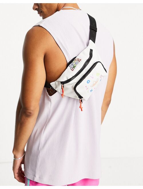Adidas Originals Originals Pride 'love unites' fanny pack in off white