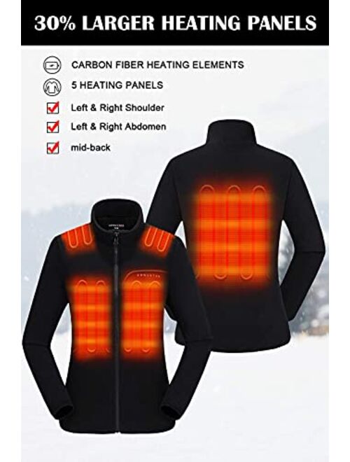Venustas Women's 3-in-1 Heated Jacket with Battery Pack 7.4V, Ski Jacket Winter Jacket with Removable Hood Waterproof