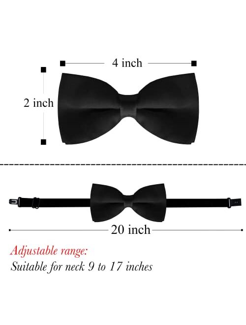 Trilece Kids Suspenders and Bow Tie Set for Boys Girls and Toddlers - Adjustable Elastic 1 inch Wide Y Shape Strong Clips