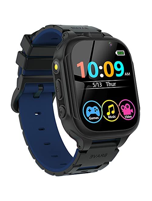 OVV Kids Smart Watches for Girls Boys, Kids Smartwatch with 14 Puzzle Games Dual Cameras Music Video Player 12/24 hr Flashlight Touch Screen Learning Toys Birthday Gifts 