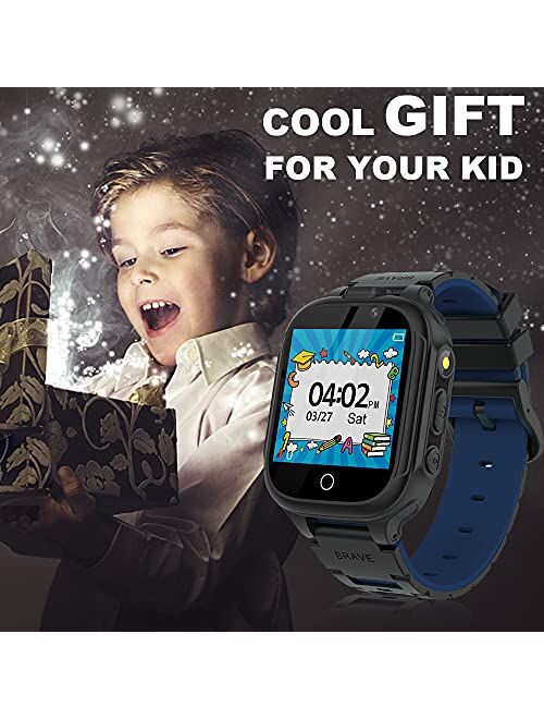 OVV Kids Smart Watches for Girls Boys, Kids Smartwatch with 14 Puzzle Games Dual Cameras Music Video Player 12/24 hr Flashlight Touch Screen Learning Toys Birthday Gifts 
