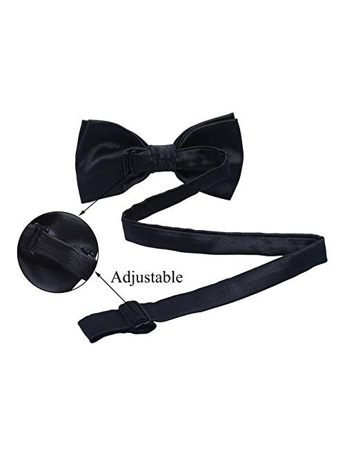 WELROG kids Boys Silk Bow Ties - Baby Pre Tied Solid Color Adjustable Bowtie length 10 x 5 cm