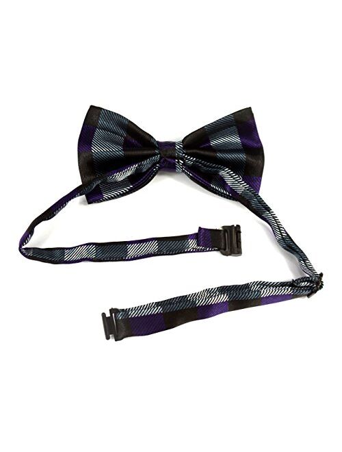 LilMents 12 Pack Boys Mixed Designs Adjustable Pre Tied Bow Necktie Tie Set