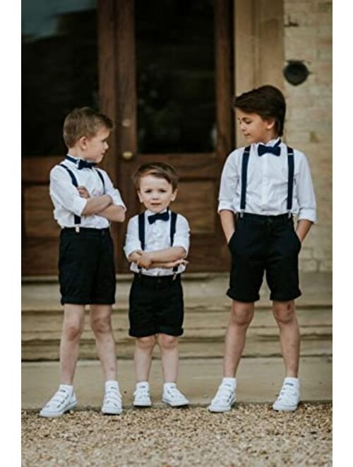 Boys Child Kids Bow ties - Adjustable Pre Tied Solid Color Wedding Party Bowties