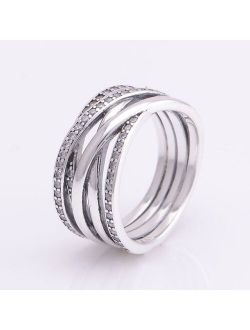 Ring Young Girl Rings for Women 925 Sterling Silver Jewelry Fine Female Rings Pave Stone Heart Shape Girl Ring Jewelry