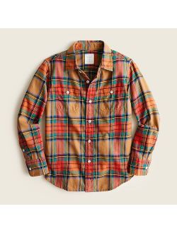 Boys' lightweight flannel shirt in plaid