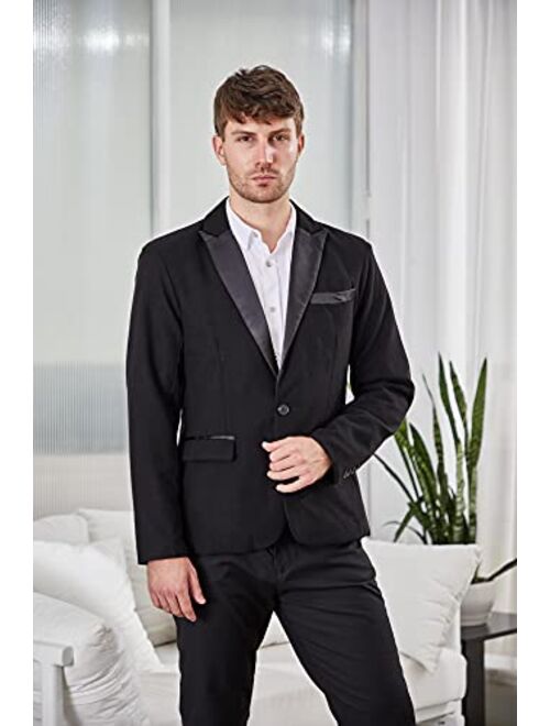 WEEN CHARM Men's Sport Coats Casual Blazer Slim Fit Suit Jackets Lightweight Tuxedo Jacket One Button