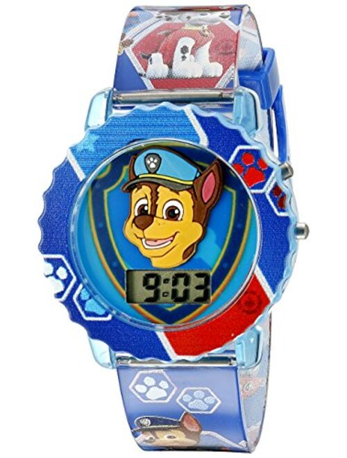 Accutime Paw Patrol Kids' Digital Watch with Blue Case, Comfortable Blue Strap, Easy to Buckle - Official 3D Paw Patrol Character on the Dial, Safe for Children - Model: PAW4015