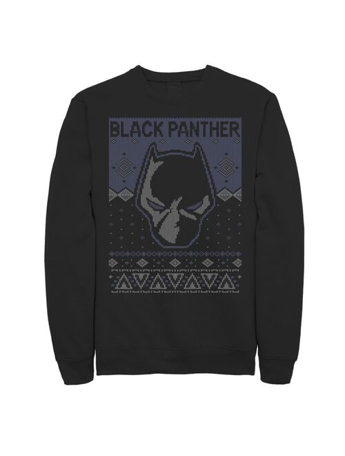 Men's Marvel Black Panther Ugly Christmas Sweater Fleece