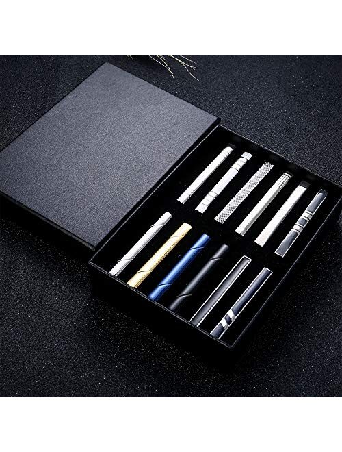Jstyle 12 Pcs Tie Clips Set for Men Tie Bar Clip Set for Regular Ties Necktie Wedding Business Clips with Gift Box