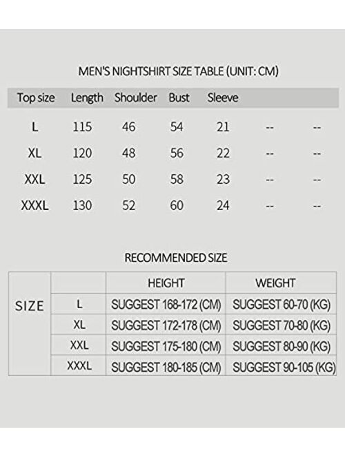 LZJDS Men's Modal Nightshirt Nightwear Comfy Big&Tall Short Sleeve Henley Sleep Shirt,Gray,XXL