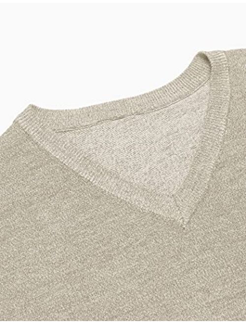 COOFANDY Men’s Sleeveless Sweater Vest Lightweight V-Neck Solid Cotton Vest Pullover