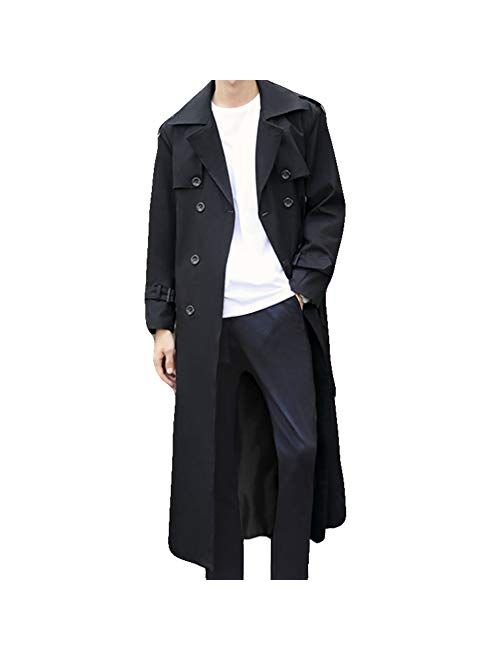 Buy Pantete Man’s Double Breasted Trench Coat Oversized Casual ...