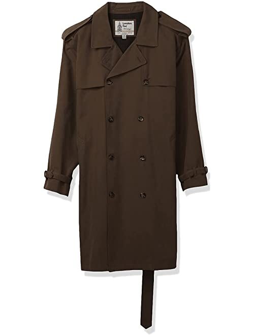 London Fog Plymouth Double Breasted Belted Micro Twill Light Lined Trench Coat