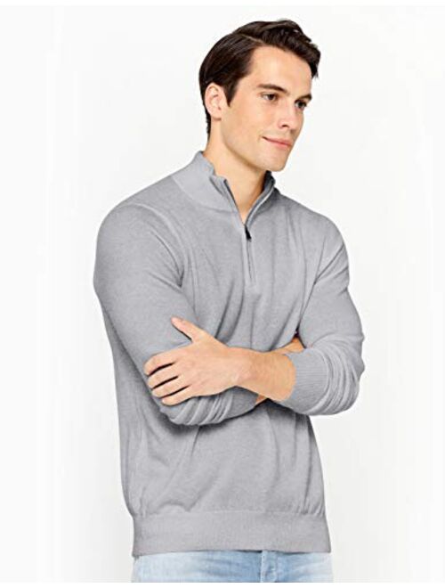 State Cashmere Half Zip Mock Neck Pullover 100% Pure Cashmere Polo Neck Sweater