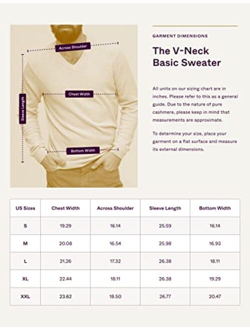 State Cashmere Men's Essential V-Neck Sweater 100% Pure Cashmere Classic Long Sleeve Pullover