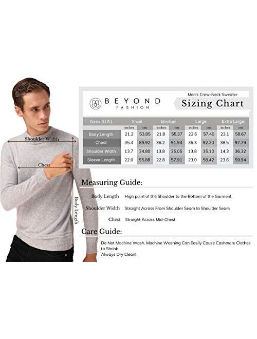 BEYOND FASHION Men's 100% Pure Cashmere Sweater Turtle Neck Long Sleeve Pullover