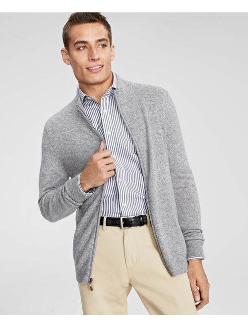 Club Room Men's Full-Zip Cashmere Sweater, Created for Macy's