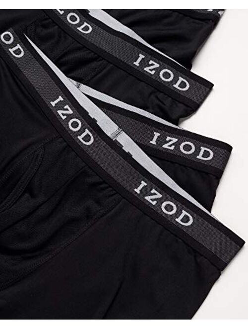 IZOD Men's Underwear - Performance Long Leg Boxer Briefs with Mesh Functional Fly (10 Pack)