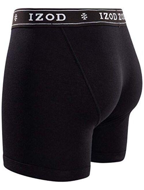 IZOD Men’s Underwear – Cotton Boxer Briefs with Functional Fly (5 Pack)