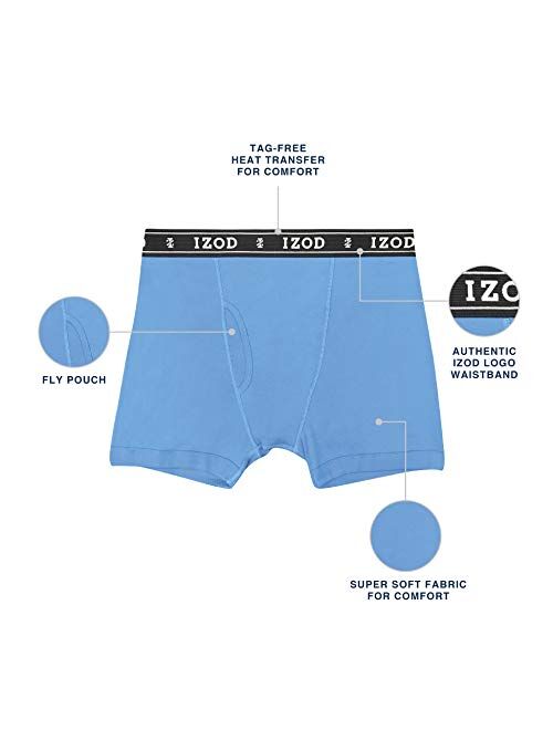 IZOD Men’s Underwear – Cotton Boxer Briefs with Functional Fly (5 Pack)