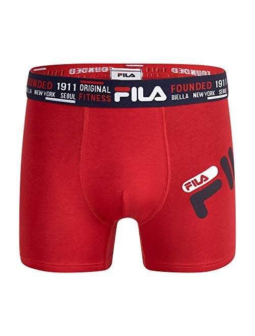 Fila Men's 3" No Fly Boxer Brief with Built in Pouch Support (3-Pack of Trunk Briefs)