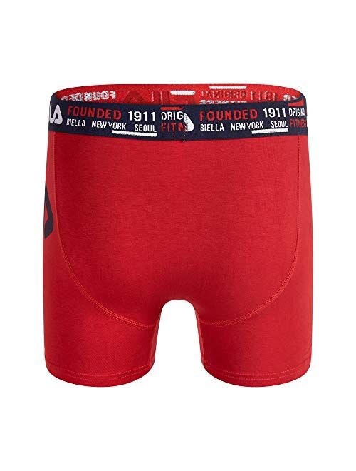 Fila Men's 3" No Fly Boxer Brief with Built in Pouch Support (3-Pack of Trunk Briefs)
