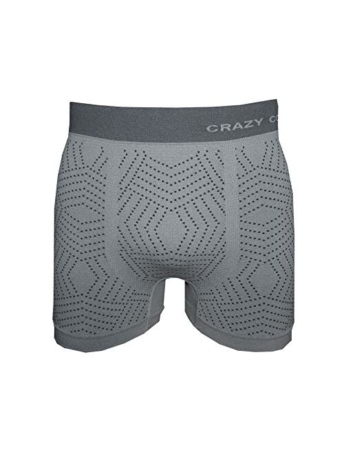 Crazy Cool Mens Comfortable Fun Nylon Seamless Short Boxer 6-Pack
