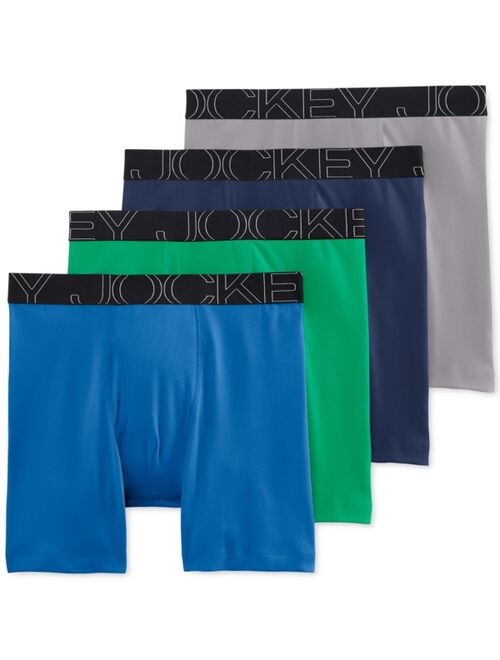 Jockey Men's 4-Pk. ActiveBlend Midway Moisture-Wicking Long Leg Boxer Briefs