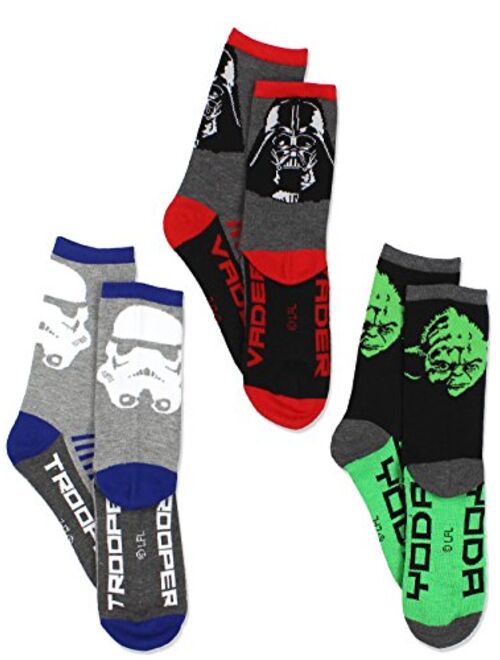 Star Wars Boys 3 pack Socks (Little Kid/Big Kid/Teen/Adult)
