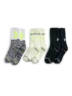 Boys Under Armour Phenom 5.0 3-Pack Crew Socks