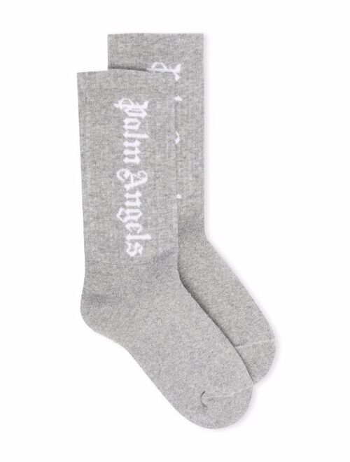 Palm Angels intarsia-logo high socks