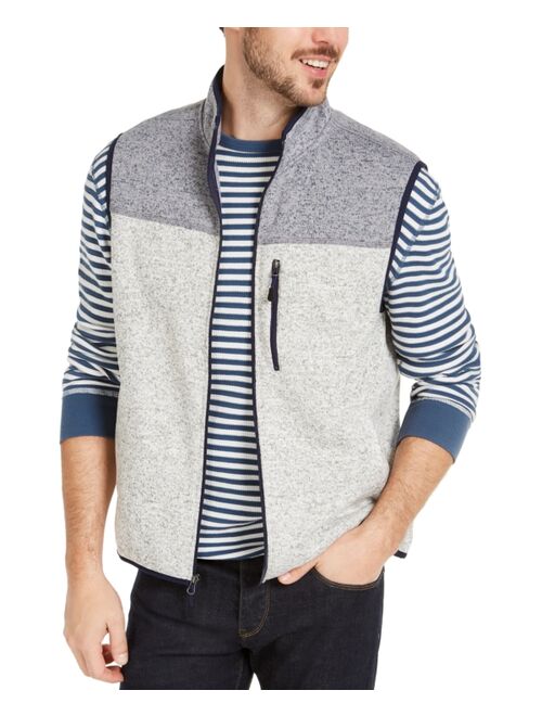 Club Room Men's Colorblock Fleece Sweater Vest, Created for Macy's