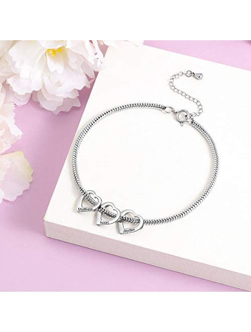 Personalized Anklets for Women Adjustable Silver Gold Anklets with Heart Name Initial Ankle Bracelets for Women Beach